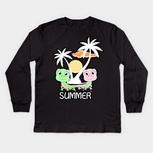 Summer with Lizard Kids Long Sleeve T-Shirt